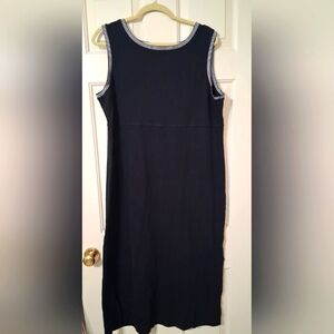 Talbots Women's SZ XL Navy Sleeveless Dress 100% Cotton